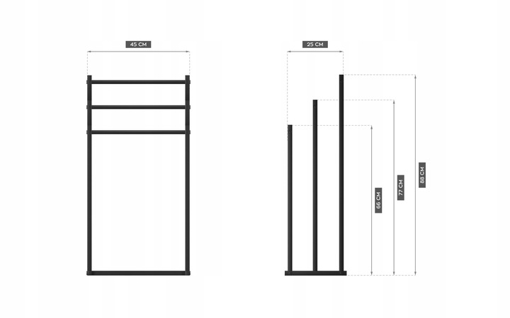 Wieszak łazienkowy WOLNOSTOJĄCY na ręczniki Mark Adler Level 6.0 CZARNY