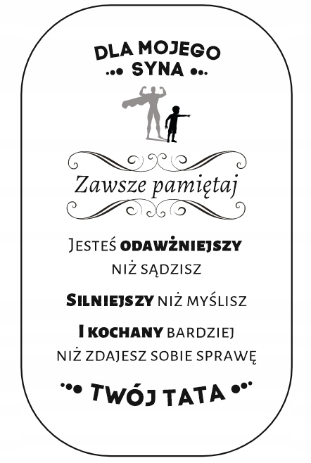 Srebrny Nieśmiertelnik Grawer Prezent dla Syna od Taty Naszyjnik Męski BOX