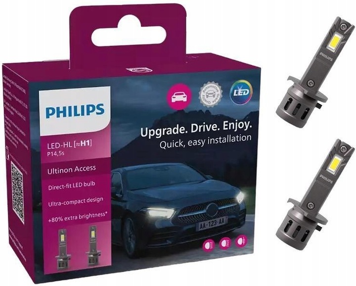 ŻARÓWKA LED H1 ACCESS PHILIPS 11258U2500CX 2SZT NEW GEN
