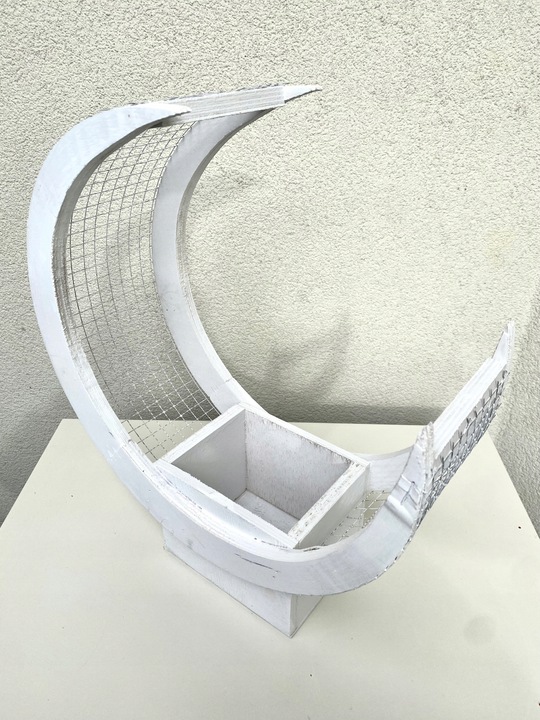 Księżyc stroik podstawa do kompozycji kwiatowej biała