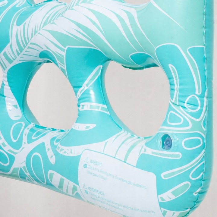 MATERAC DMUCHANY DO PŁYWANIA Z OTWORAMI PODUSZKĄ PLAŻOWY WODNY LEŻAK PLAŻĘ