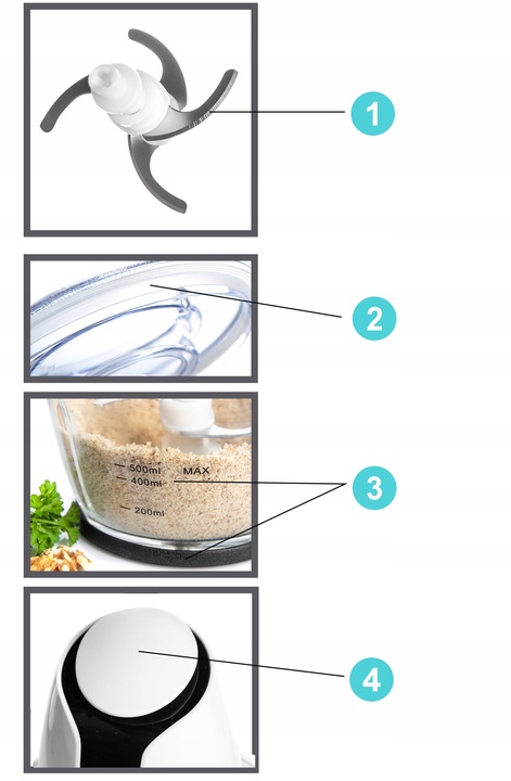 Rozdrabniacz do warzyw 1200ml 4 NOŻE FIRST AUSTRIA