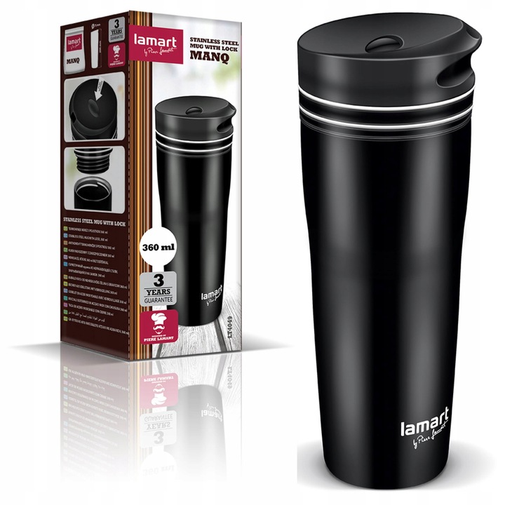 Kubek Termiczny Manq Lamart LT4049 360ml Czarny