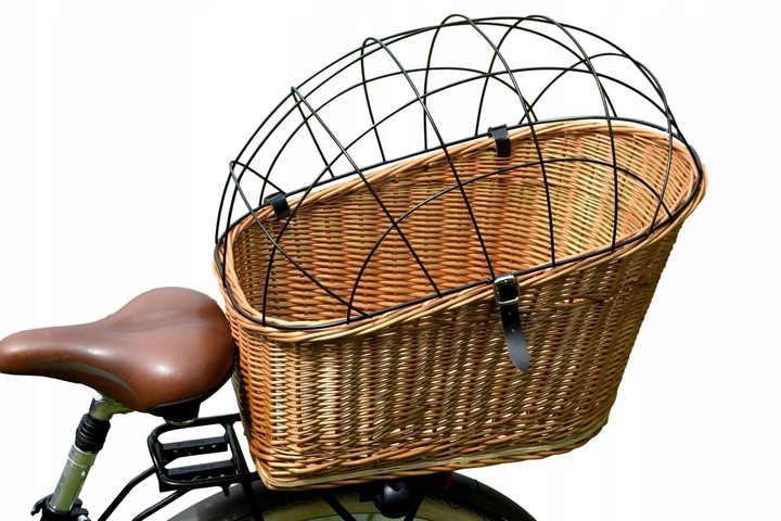 DUŻY Koszyk kosz WIKLINOWY NA ROWER bagażnik 3 kol