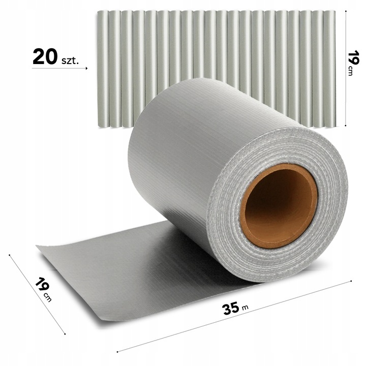 TAŚMA OGRODZENIOWA SZARA 19CMX35M UV+ OSŁONA NA OGRODZENIA PANELOWE 3D PŁOT
