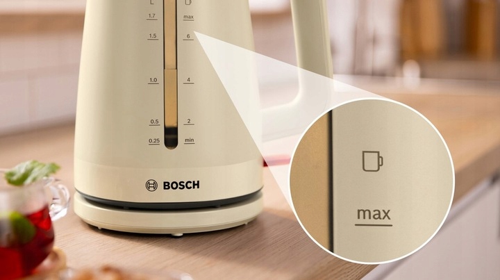 CZAJNIK ELEKTRYCZNY BOSCH BEZPRZEWODOWY BEŻOWY SZYBKIE GRZANIE MOC 2400 W