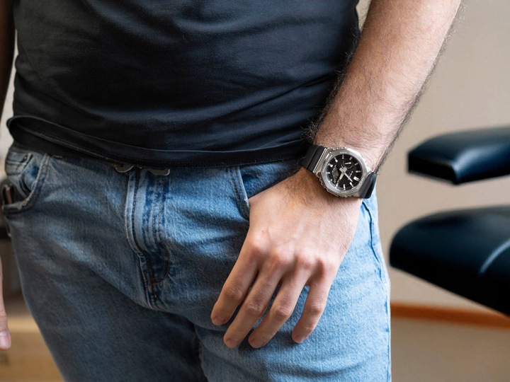 MĘSKI ZEGAREK CASIO GBM-2100-1AER G-SHOCK CZARNY NA PASKU SOLAR BLUETOOTH