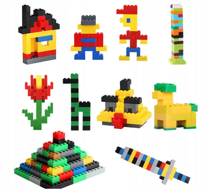 DUŻY ZESTAW BRICKS 1000 EL. KREATYWNE DO TWORZENIA KLOCKI KONSTRUKCYJNE