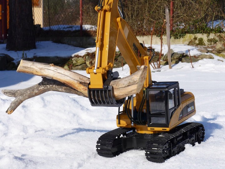 MOCNA KOPARKA ZDALNIE STEROWANA GĄSIENICOWA RC + CHWYTAK 2w1 METAL + PILOT