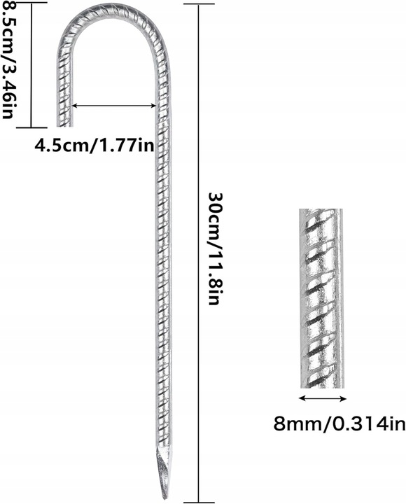OGROMNE STALOWE KOTWY SZPILKI Paliki gruntowe DO NAMIOTÓW TRAMPOLINY 376
