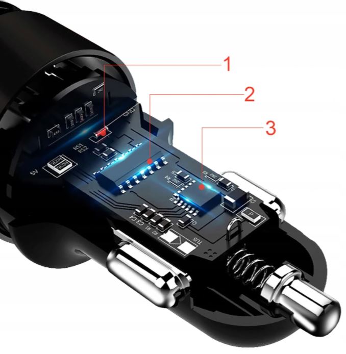 Transmiter Bluetooth FM Ładowarka 2x USB 2.1A SD