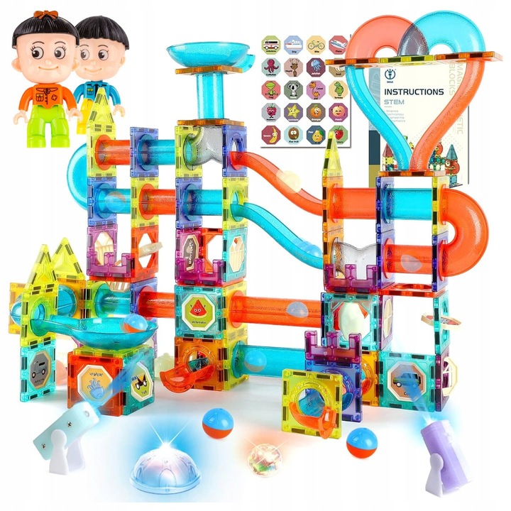 KLOCKI MAGNETYCZNE ŚWIĘCĄCE TOR KULKOWY KLOCKI KONSTRUKCYJNE KULODROM 202EL