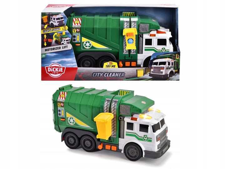 DUŻA ŚMIECIARKA INTERAKTYWNY SAMOCHÓD ŚWIATŁO DŹWIĘK RUCHOME ELEMENTY