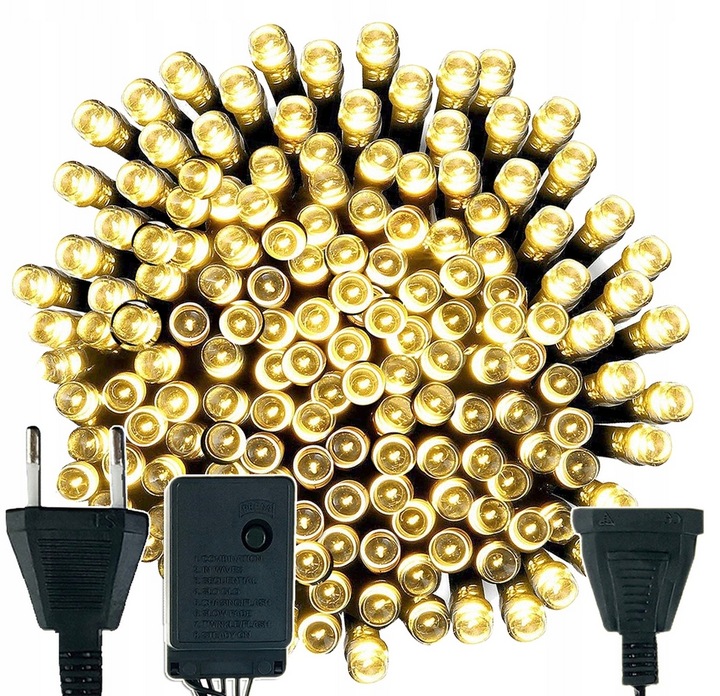 MOCNE LAMPKI CHOINKOWE 1000 LED BIAŁE CIEPŁE ZEWNĘTRZNE WEWNĘTRZNE PROGRAMY
