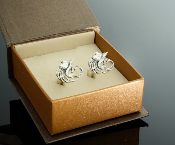 Spinki do mankietów ptak Feniks nieśmiertelność