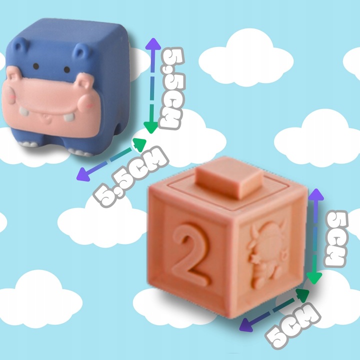 Miękkie kreatywne klocki sensoryczne dla niemowląt dzieci funkcja gryzaka