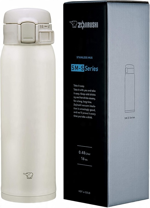 Kubek termiczny Premium ZOJIRUSHI Termos Japonia SM-SR48E-WA 480 ml biały