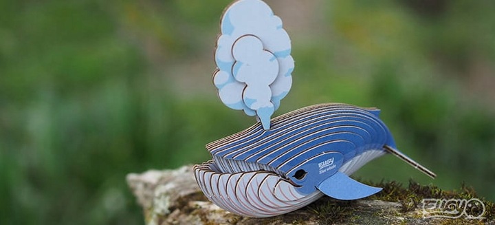 Wieloryb Płetwal Błękitny Eugy. Eko Układanka 3D