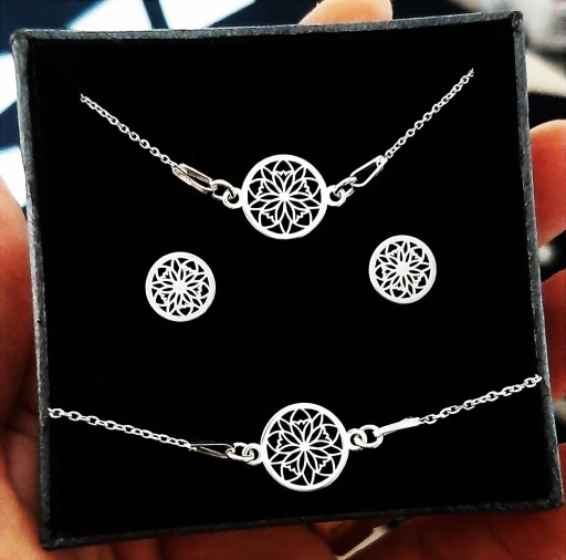 KOMPLET BIŻUTERII SREBRNEJ 925 CELEBRYTKA AŻUR DOWOLNY GRAWER GRATIS SREBRO