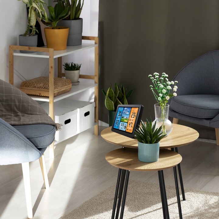 BEZPRZEWODOWA STACJA POGODOWA POGODY Higrometr Termometr Czujnik Zegar Data