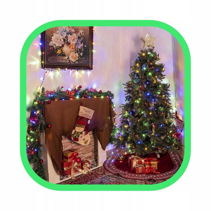 LAMPKI CHOINKOWE ŚWIATEŁKA 300LED WIELOKOLOROWE WEWNĘTRZNE ZEWNĘTRZNE