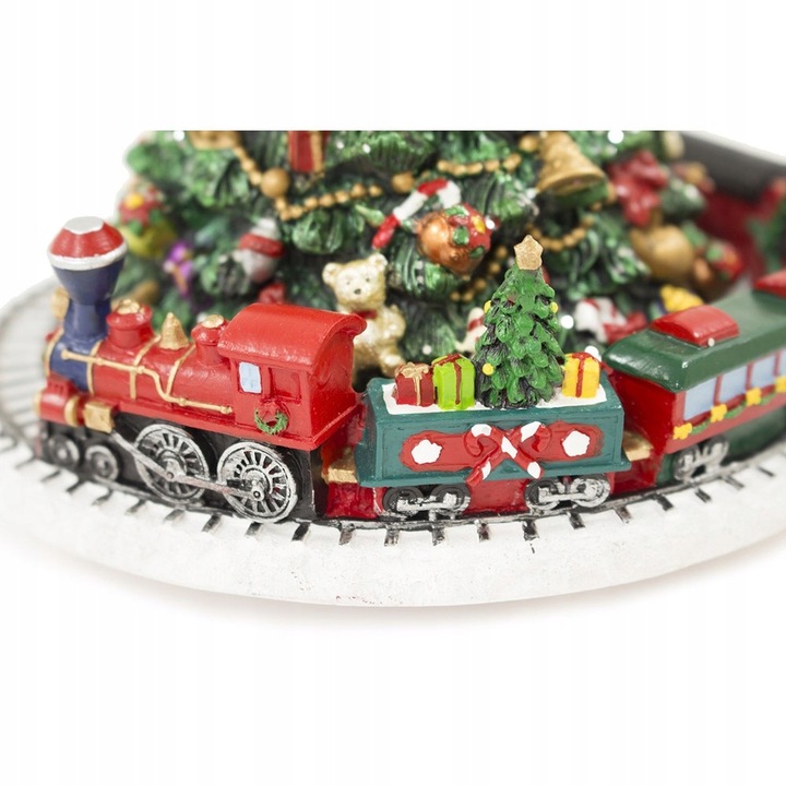 CHOINKA Z POZYTYWKĄ Z OBRACAJĄCA SIĘ KOLEJKĄ KARUZELA FIGURKA ŚWIĄTECZNA