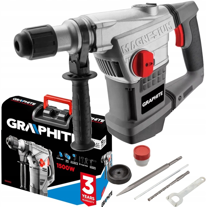 MŁOT UDAROWY (UDAROWO-OBROTOWY) MŁOTOWIERTARKA SDS+ 1500W GRAPHITE 58G862
