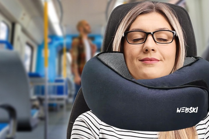 PODRÓŻNA PODUSZKA POD SZYJE KARK WYGODNA DO SPANIA W SAMOLOCIE AUTOKARZE