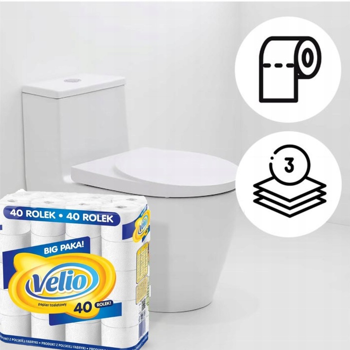 Papier toaletowy 3 warstwowy Almusso BIG 40 rolek biały