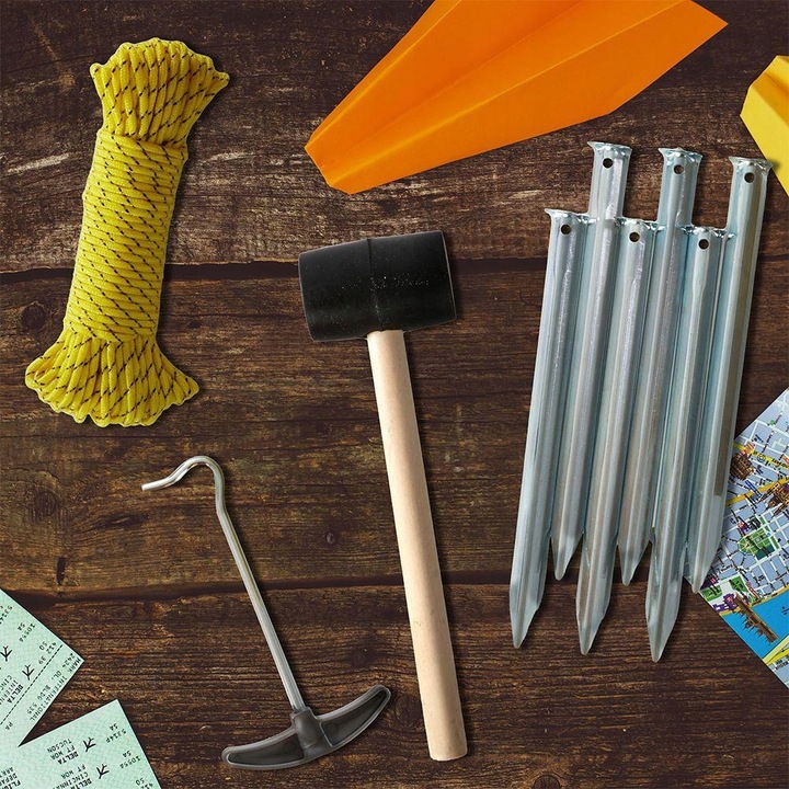 ZESTAW TURYSTYCZNY KEMPINGOWY POD NAMIOT MŁOTEK ŚLEDZIE LINKA 9 ELEMENTÓW