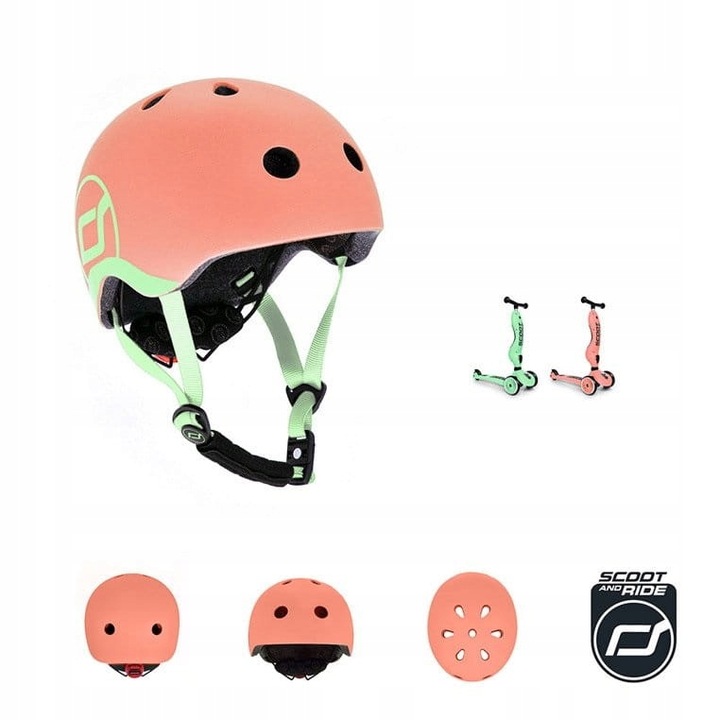 SCOOTANDRIDE Kask XXS-S dla dzieci 1-5 lat Peach
