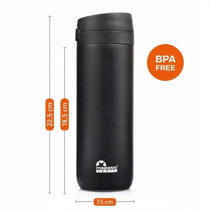 KUBEK TERMICZNY TERMOS NA KAWĘ HERBATĘ MAJESTIC SPORT NORD 600 ML