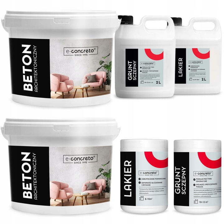 e-concreto Beton Architektoniczny Tynk ZESTAW na 30m2 (szary)