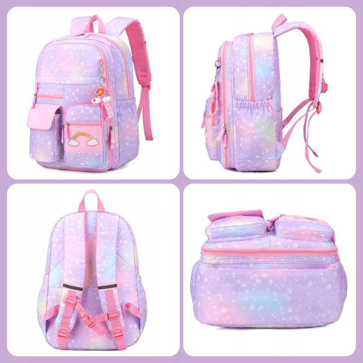 PLECAK SZKOLNY TORNISTER DLA DZIEWCZYNKI KLASA 1-3 WIELOKOMORY DO SZKOŁY