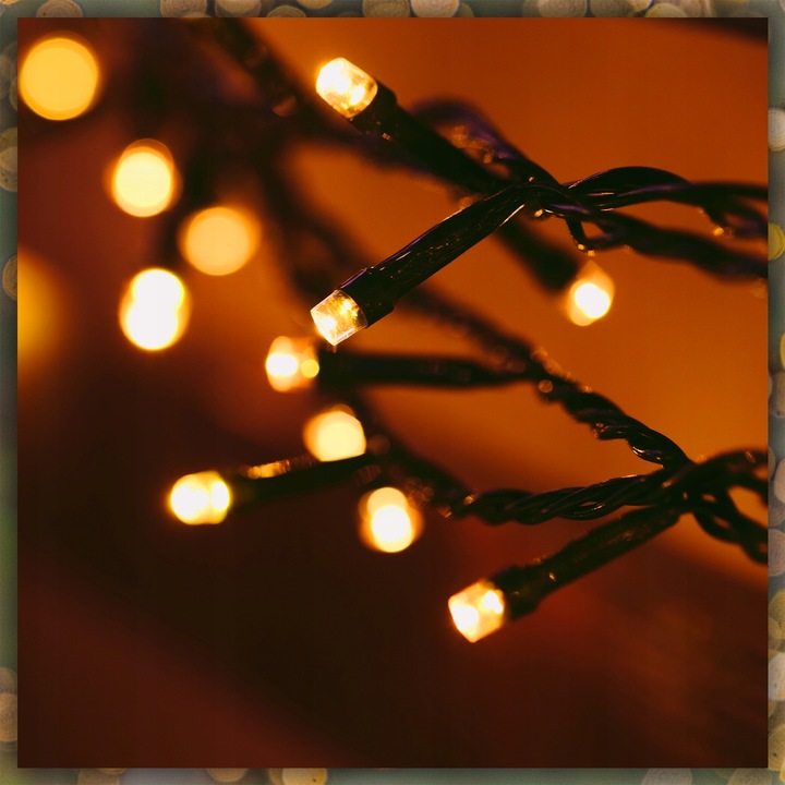 LAMPKI CHOINKOWE BIAŁY CIEPŁY 200 LED FLASH GRUBE WEW/ZEW NA CHOINKĘ 15M