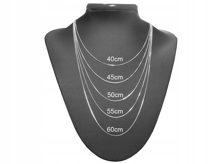 ŁAŃCUSZEK SREBRNY 925 KOSTKA WENECJANA KVD015 DŁUGOŚĆ 40cm