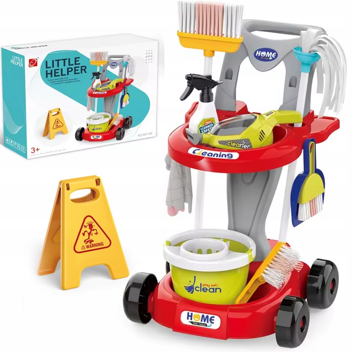 WÓZEK ZESTAW DO SPRZĄTANIA WIADERKO ODKURZACZ MOP DLA DZIECI MATADI