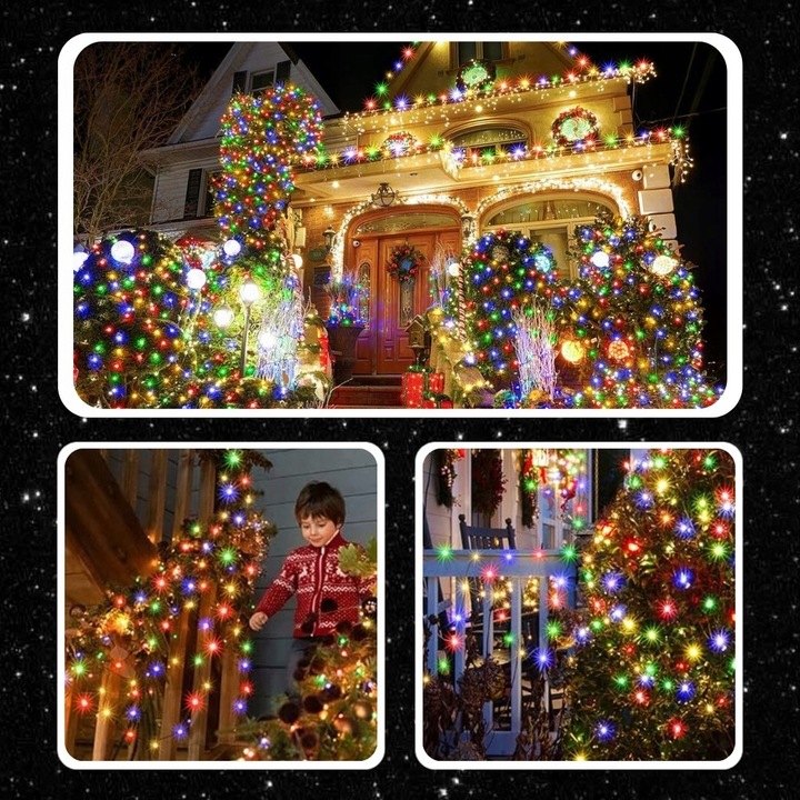 LAMPKI CHOINKOWE 200 LED MULTIKOLOR ŚWIĄTECZNE SMART WIFI PILOT 20M