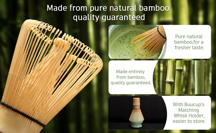 ZESTAW DO HERBATY MATCHA, ZESTAW MIOTEŁ MATCHA, Z TRZEPACZKĄ DO MATCHY