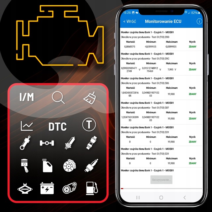 INTERFEJS DIAGNOSTYCZNY Qerk KW905 OBD2 ELM327 BLUETOOTH 5.0 TESTER POLSKI