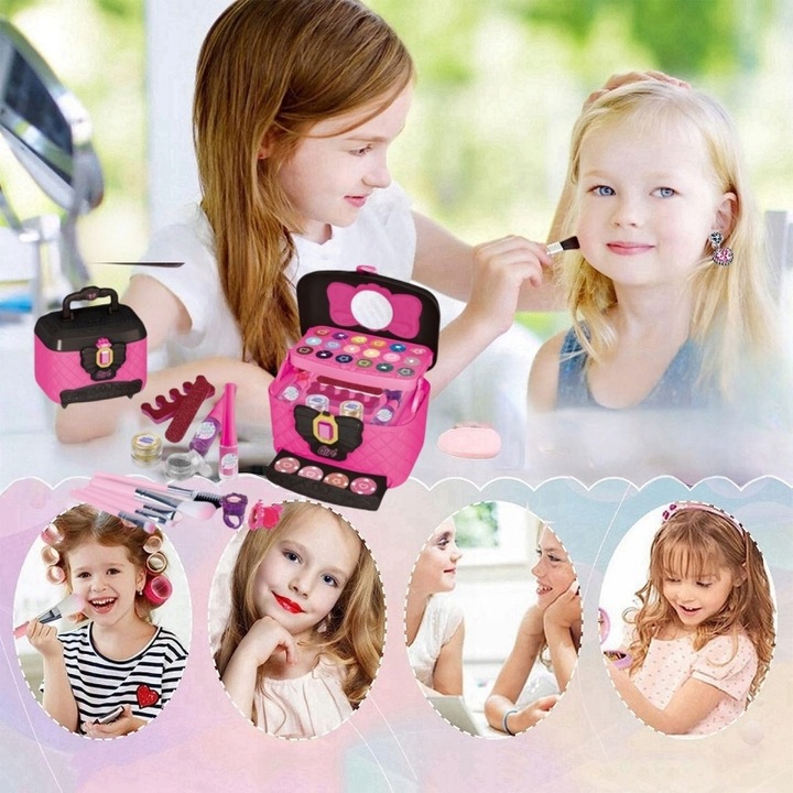 ZESTAW KUFEREK KOSMETYKÓW DO MAKIJAŻU I PAZNOKCI DLA DZIECI PREZENT