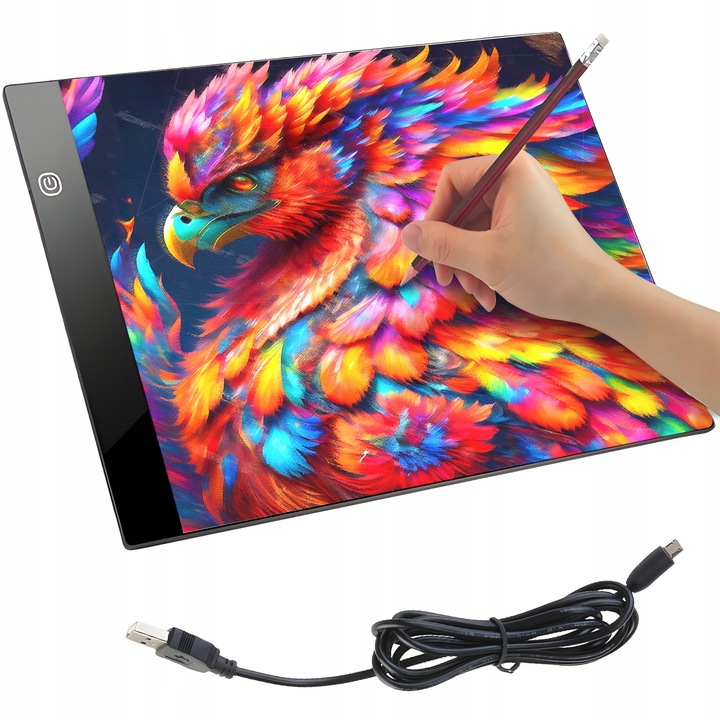 Podświetlana Deska Tablica Kreślarska Tablet Graficzny do Rysowania LED A4