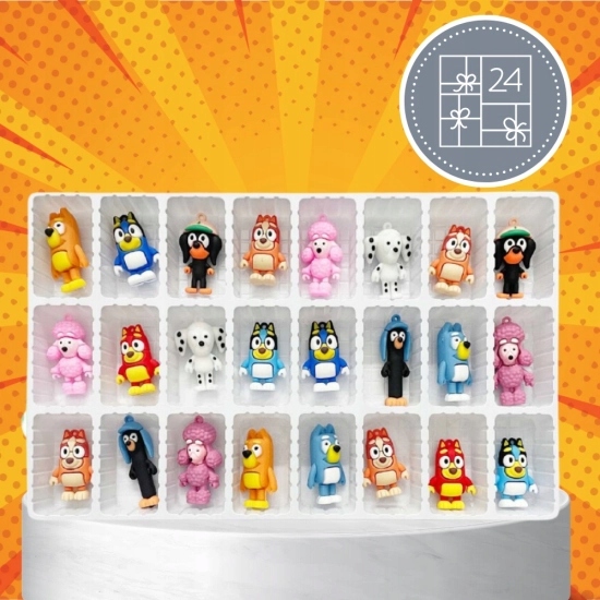 Kalendarz Adwentowy Bluey i Bingo 24sztuki Figurki