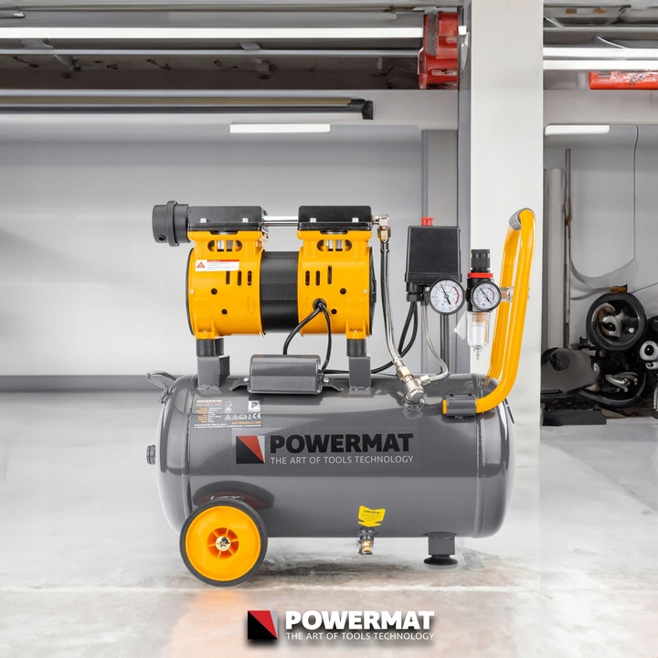 KOMPRESOR BEZOLEJOWY 24L SPRĘŻARKA 8 BAR 220l/min 230V SEPARATOR CICHY 59dB