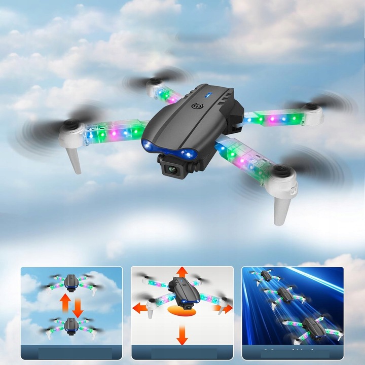 E99D DRON Z PODWÓJNE KAMERY ZABAWKA SKŁADANIE CZTEROOSIOWE WYSOKA JAKOŚĆ