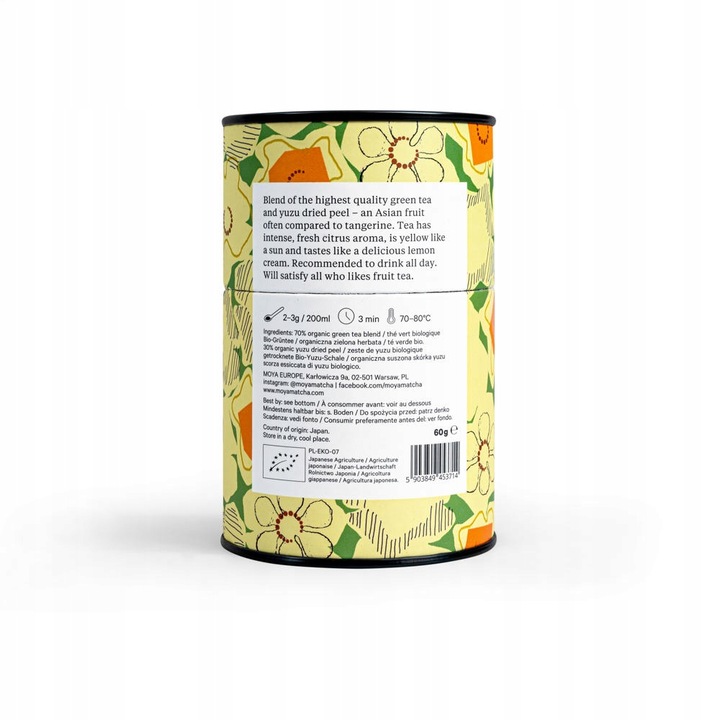 Moya Yuzu Tea organiczna japońska zielona herbata liściasta 60g