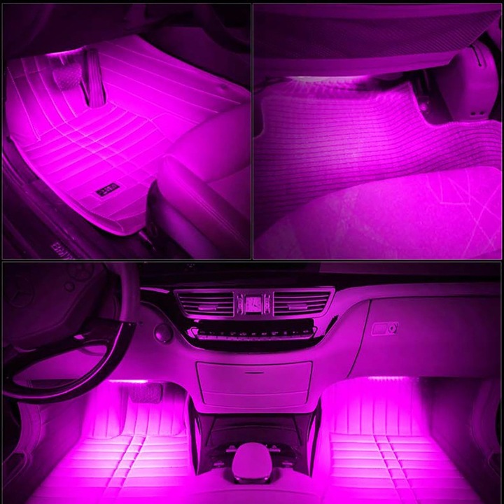 OŚWIETLENIE WNĘTRZA KABINY 4x9 SAMOCHODU LED RGB