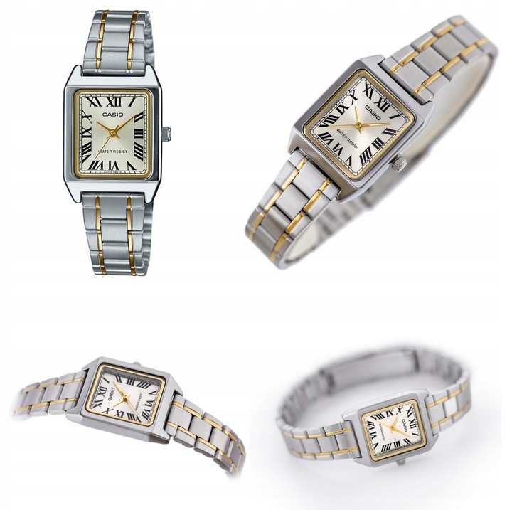 ZEGAREK DAMSKI CASIO LTP-V007 rzymskie cyfry stalowy + BOX +GRAWER