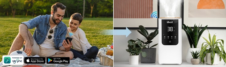 Nawilżacz powietrza Levoit OasisMist 450S dyfuzor ciepła zimna mgiełka 40m2