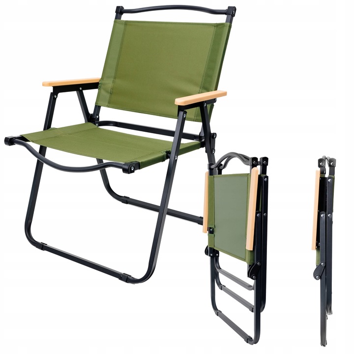 KRZESŁO SKŁADANE OGRODOWE KRZESEŁKO TURYSTYCZNE KEMPINGOWE Z OPARCIEM
